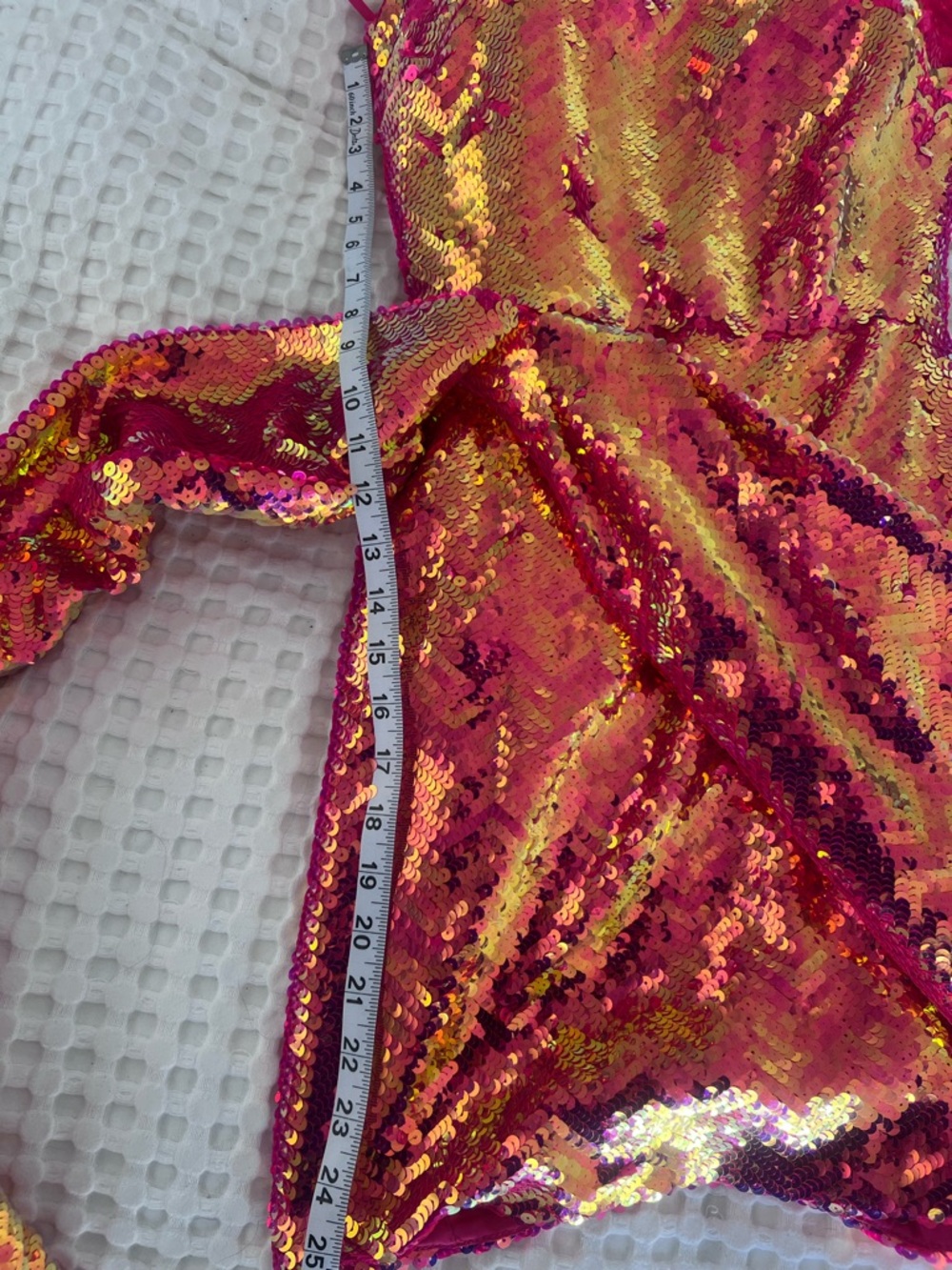 NADINE MERABI One-Shoulder Pink and Gold Sequin Dress - Picture 5 of 6